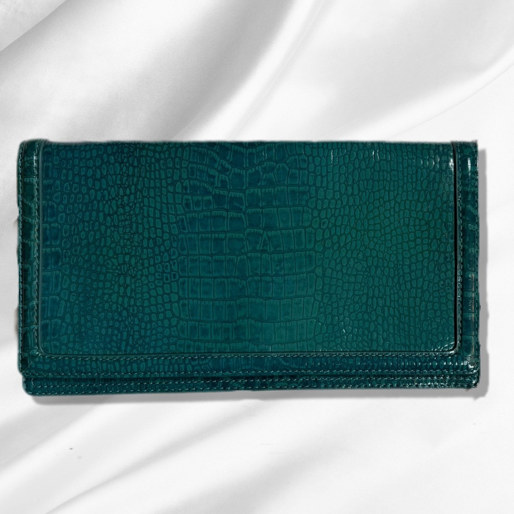 Banana Republic Teal Croc-Embossed Clutch - Picture 2 of 6
